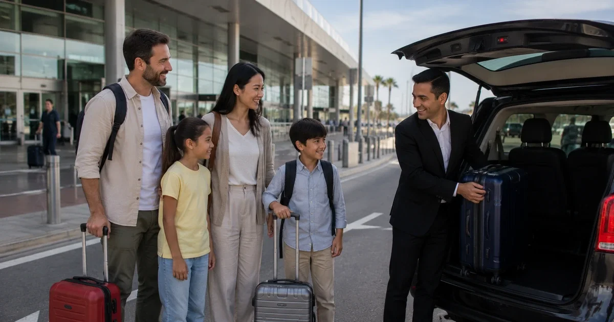 Family airport transfer with luggage comfort in Alexandria