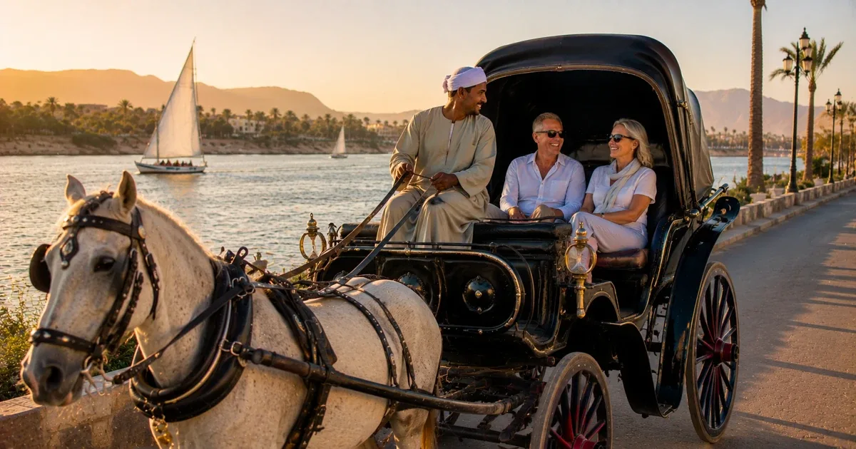 Luxor riverside horse riding and carriage experience