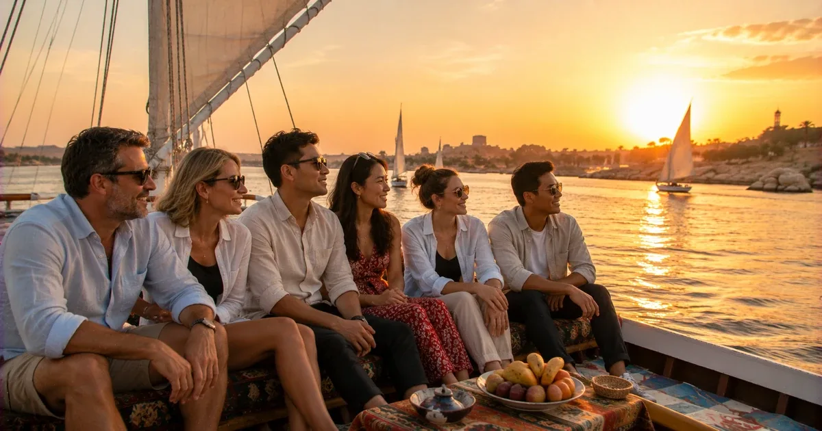 Aswan sunset felucca cruise on the Nile