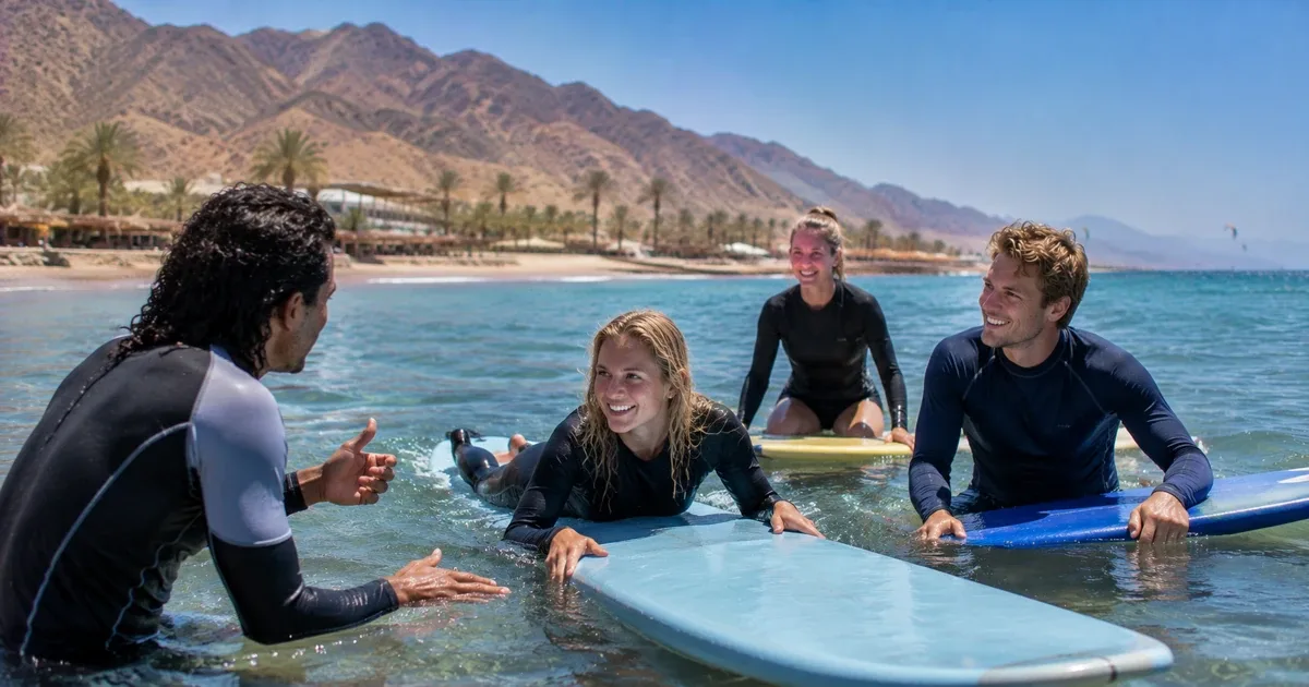 Beginner-friendly surf session in Dahab