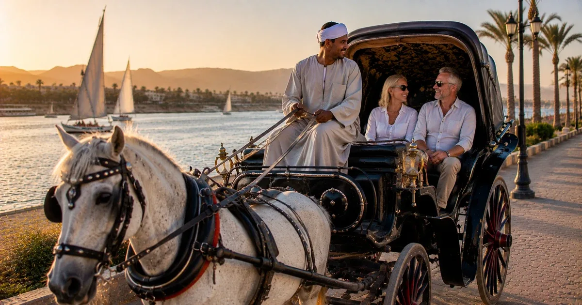 Luxor riverside horse riding and carriage experience